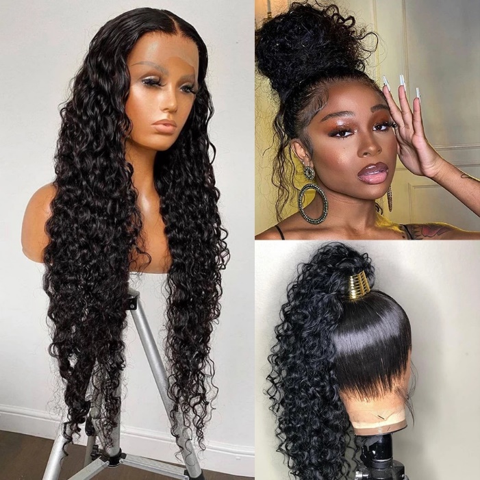 360 Hd Lace Frontal Wig 30 Inch Water Wave 13x4 Lace Front Human Hair Wig  Deep Curly Glueless Frontal Remy Brazilian 4x4 Closure - Lace Wigs -  AliExpress