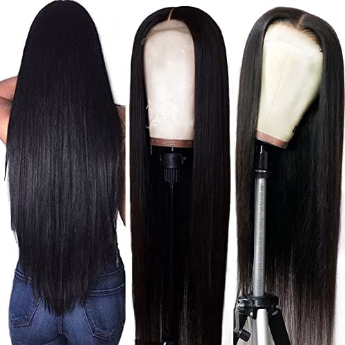 Amazon.com : Hermosa 13x4 HD Lace Front Wigs Human Hair Pre Plucked with  Baby Hair 180 Density Transparent 9A Remy Brazilian Straight Lace Frontal Human  Hair Wigs for Black Women 16inch :