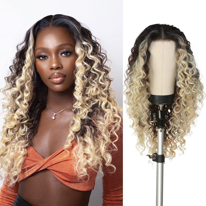 Amazon.com : The Stylist HD LACE Front Wig Deep Twist Wave curl 13X6 Deep  Transparent Lace Frontal Wigs 27 Inch Human Hair Master Blend Swiss Lace  Curly Long Wig - Selena (27